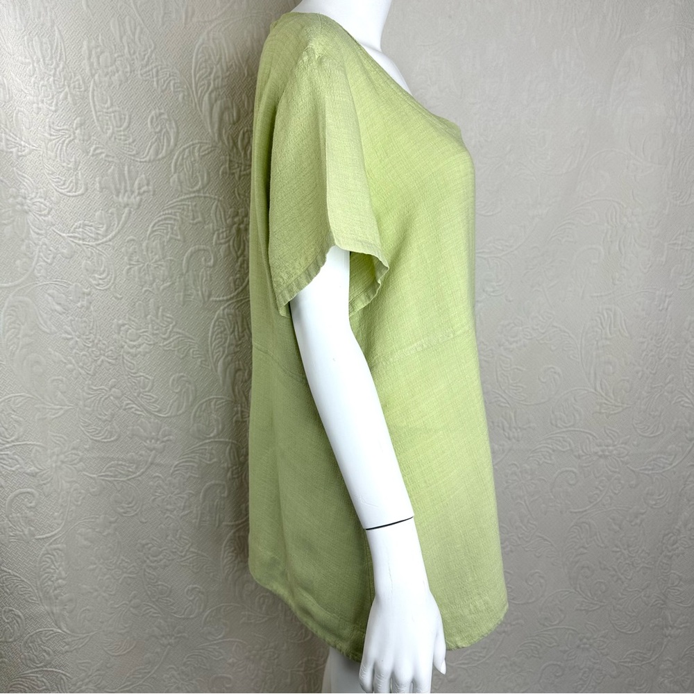 Eileen Fisher Linen Viscose Short Sleeve Top - Picture 3 of 12